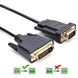 DVI a VGA, CableDeconn 2M DVI 24 + 1 m DVI-D a VGA macho con Chip adaptador activo Cable convertidor para PC DVD Monitor HDTV