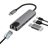 Coverzone USB C 5in1 &Ccedil;oklayıcı Adapt&ouml;r &ndash; 4K HDMI, Gigabit LAN, USB-C PD, 2&times; USB 3.0 Portlu Type-C Hub | Laptop, MacBook ve Ch