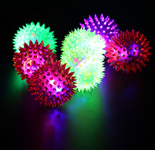 12 Stück LED Stachelball Leuchtflummi für Kinder | Gummibälle Leuchtbälle als Mitgebsel | Geschenk für Geburtstag und Kinderparty - 4