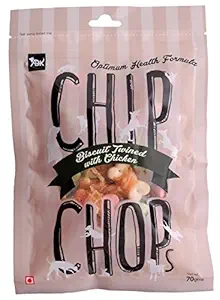 Chip Chops Dog Biscuit Twined with Chicken, 70gm, Optimum Health Formula Pack
