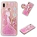 Produktbild Miagon Flüssig Hülle für Huawei P30 Lite,Glitzer Weich Treibsand Handyhülle Glitter Quicksand Silikon TPU Bumper Schutzhülle Case Cover-Mädchen Blume