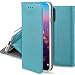 Produktbild Moozy Hülle Flip Case für Huawei P20 Pro, Türkis - Dünne magnetische Klapphülle Handyhülle mit Standfunktion