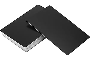 ZEONHEI 100 sztuk metalowych wizytówek 0,45 mm czarne aluminiowe puste karty z nazwiskiem grawerowane laserowo wizytówki metalowe karty biznesowe dla klientów biurowych DIY karty podarunkowe, 86 x 54
