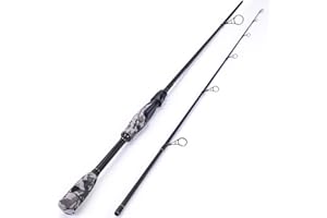 Sougayilang Canne à pêche à 2 sections – 28 tonnes en carbone vierge durable composite avec guides en acier inoxydable pour la pêche en eau douce et en mer