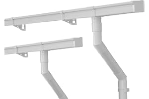 INEFA Set di grondaie casetta in giardino, NW 68 a scatola 2 x 5m, bianco grondaia in PVC per tetto a uno spiovente, Made in Germany