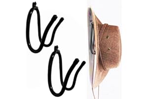 AUXPHOME Cowboy Hat Rack Hat Holder Hat Organizer Hat Display Hat Hooks Hat Storage Hat Wall Mount - Easy to Install - Screws Included - Easily Adjustable - Fit Any Hat - 2 Pack