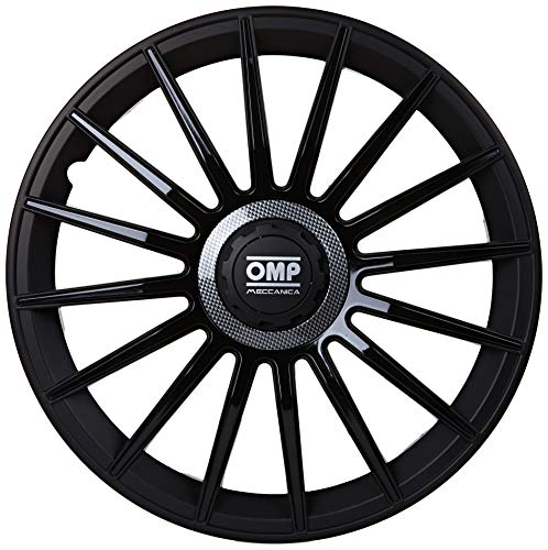 Omp Licencia OMP1415 Tapacubos, Negro/Carbón, 14", Set de 4