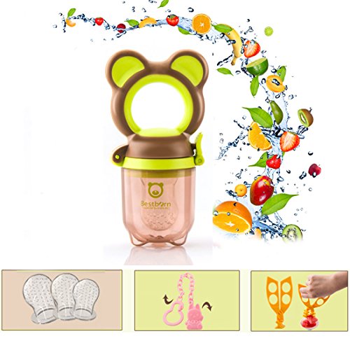 Best Born Hochwertiger BPA Freier Sicherer Fruchtsauger frische Nahrungsmittelzufuhr - BPA frei(Green)