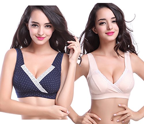 Nursing Bra, KUCI® Women's Soft Cup Cotton Maternity Bra for Breastfeeding