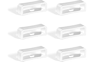 SAVITA 6 Piezas Anillo de Cierre Reloj 20mm, Trabilla Reloj Silicona Reemplazo de Retenedor Anillos de Sujeción de Reloj para Correa de Reloj Inteligente Pulsera (Blanco)