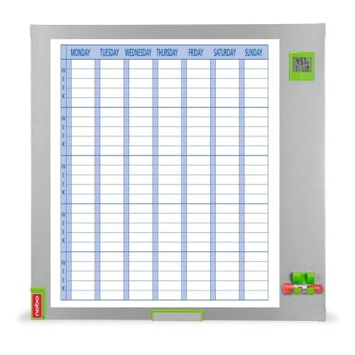 Nobo Performance Plus Weekly Planning Board with Date and Time Feature