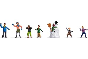 NOCH "Barn i snön" modellfigurset, perfekt för vinterscener i spårvidden N