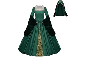 Fortunehouse Victorian Queen Elizabeth Tudor Dress Anne Boleyn Style Green Dress Cosplay Costume