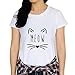 Produktbild MRULIC Neue Reizende Katze Muster Mädchen Cartoon Tank Crop Tops Sweatshirt Bluse(Weiß,EU-44/CN-XL)