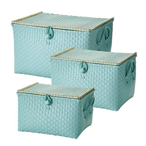 Preisvergleich Produktbild Plastik Aufbewahrungskorb mint 3er Set