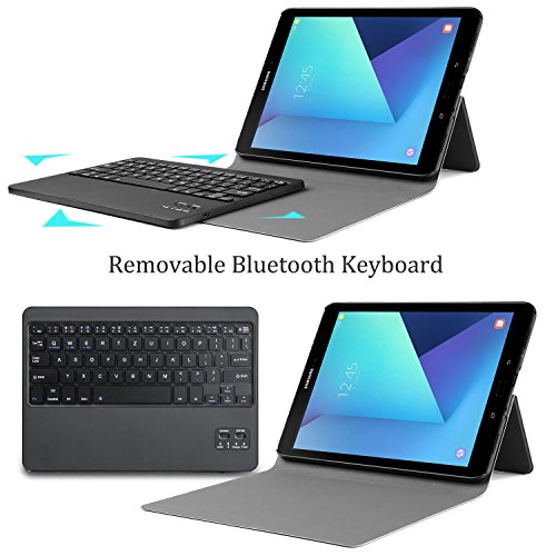 iBetter Samsung Galaxy Tab S3 9.7 Bluetooth Tastatur Hülle Keyboard Case [QWERTZ Tastatur]-tastatur Hülle Ultradünn leicht SmartShell Ständer Schutzhülle mit magnetisch abnehmbar drahtloser Bluetooth Tastatur für Samsung Galaxy Tab S3 9.7 Tablet (SM-T820 / T825 2017 Modell) (Schwarz) - 6