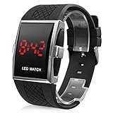 Sportliche Digital-Armbanduhr für Frauen/Herren mit rotem LED-Licht 