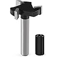 HOZLY CNC Spoilboard Surfacing Router Bit 1/4 Inch Shank, 1" Cutting Diameter, 3 Wings Slab Flattening Router Planer Bit,Wood Planing Bit Wood Milling Cutter Planer Woodworking Tool