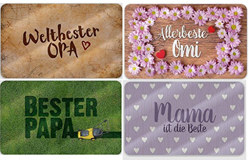 Frühstücksbrettchen Brettchen Brett 4 verschiedene Varianten zur AUSWAHL für Mama, Papa, Omi oder Opa • tolle Geschenkidee • ideal als Mitbringsel, Glücksbringer Geschenk, zur Hochzeit, zum Geburtstag, für jede Party und Feier, Silvesterparty • Glücksschweinchen (Auswahl "Mama ist die Beste")