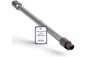 DEGG Tube télescopique - Compatible avec aspirateurs Dyson V7, V8, V10, V11 et V15, Tube d’extension 32mm, Tube d’aspiration Pièces de rechange, Accessoires d’aspirateur - Couleur: Argent