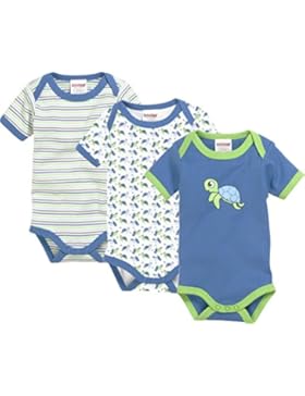 Schnizler Unisex Baby kurzarm Body 3er Pack Schildkröte, Oeko-Tex Standard 100