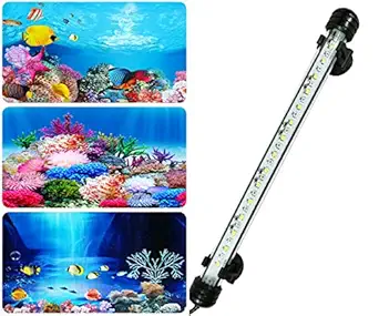 NATLIS Aquarium Fish Tank Light Multicolour Changing Waterproof iP68 Rated Light Fully Submersible Decorative Lamp with Multi Mode LED Light Bar(Up to 2 Feet Aquarium) (27 cm Length, Pack of 1)