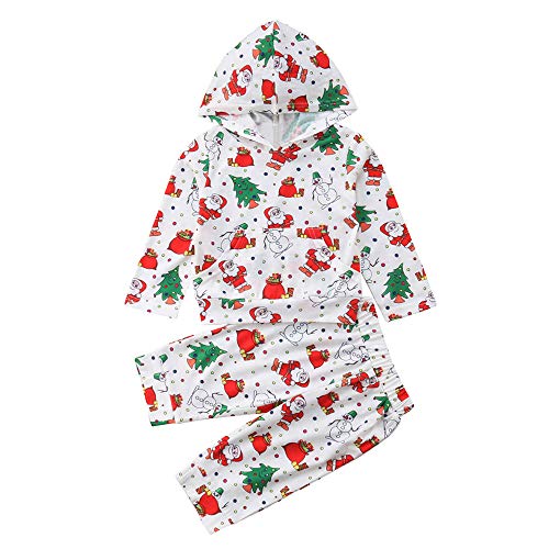Preisvergleich Produktbild Togelei Kinder Weihnachten Hoodie Sweatshirt Set Kleinkind Kinder Baby Mädchen Langarm Weihnachten Star Print Tops + Hosen Outfits Weihnachten Schnee Ball Little Angel Print Tops