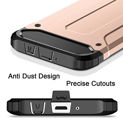 Funda Samsung Galaxy J5 2017 Coolden Galaxy J5 2017 Carcasa High Pro Shield Doble Capa TPU PC Resistente a los ara  azos Ajuste delgado Cover Choque Absorci  n Case Caso para Galaxy J520-Oro Rosa