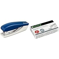 Leitz Mini-Heftgerät, 10 Blatt, Blau, Metall mit Kunststoffgehäuse, New NeXXt, 55170035 & Heftklammer, No. 10, verzinkt…