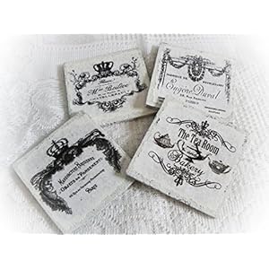 Unikate handmade Untersetzer im 4er-Set Shabby-Chic Kork