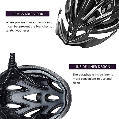 Six Foxes Fahrradhelm, Unisex Erwachsenen Fahrradhelm Rennradhelm mit abnehmbarem Visier und Futter, verstellbarem Thrasher - 3