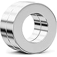 Realth 2 Pack Ring Neodymium Disc Magnets with Holes Round Applied Magnets for Crafts Arts Science Project - 24.5mm O.D. x 16mm I.D. x 4.7mm Thick(MC822)