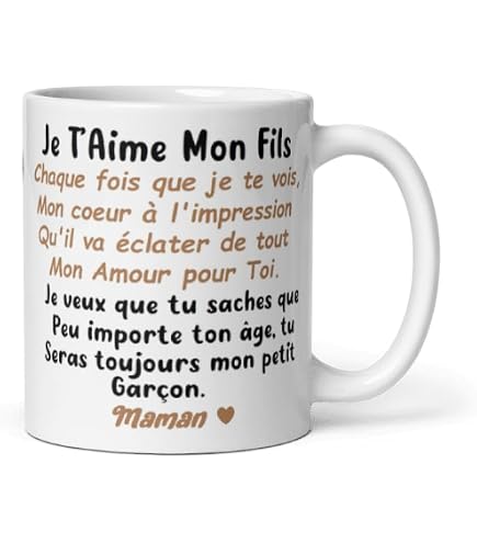 Mug Ma Fille Je T’Aime - Tasse Humour Céramique Message Drôle Idée Cadeau Originale