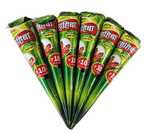 Wonder Care herbal presents Sahiba Temporary tattoo mehndi cones Body art 30g each(6 Cones)