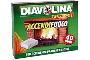 Diavolina - Accendi Fuoco, Per Accensioni Prattiche e Sicure - 40 Cubi