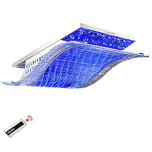 GPFDM LED Rettangolare Cristallo Plafoniera - Ristorante Camera da Letto Caldo di Illuminazione, Soggiorno Luci di Cristallo Lampade (Attenuazione Stepless),108cm*70cm