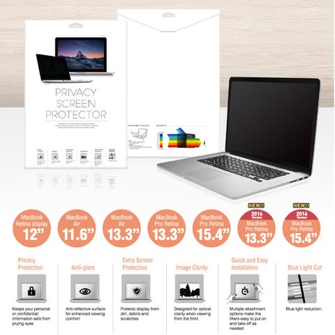 SenseAGE Blickschutzfilter für Apple MacBook Pro 15.4″ with Retina Display (Version of 2016) - 3