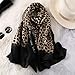 Produktbild LMO Women  Leopard Dot Natural Silk Scarf Lady  Print Shawls and Wraps,Schal