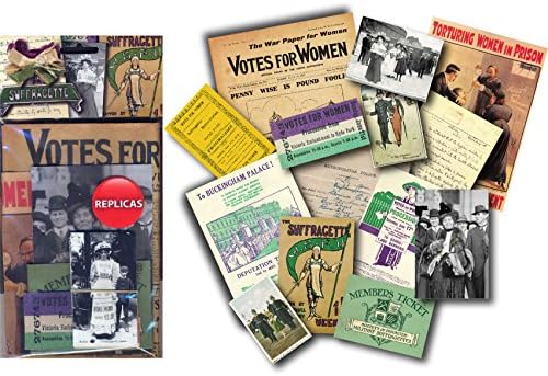 Sweet and Nostalgic Suffragette Memorabilia Gift Pack with over 20 pieces of Replica Artwork