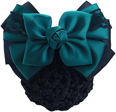 Kissing U Women Hair Accessory Hair Net Hair Clip with Four Corner Rose Green