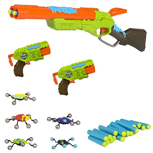 X-Shot ZURU Bug Attack Eliminator + 2 Pistolas Predator Lanza Dardos, Multicolor (ColorBaby 44205