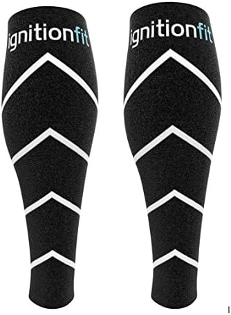 Calf Compressions Sleeves for Running &amp; Cycling - by ignitionfit for Men &amp; Women - Sports Recovery, Shin Splints, Medical and Air Flight - Used by Marathon Runners, Cyclists and Fitness Enthusiasts