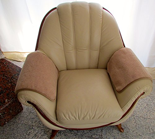 Sesselschoner 3 Teilig, Sesselauflage Überwurf, Lama Alpakawolle 50×200, 40×60-2St - 2