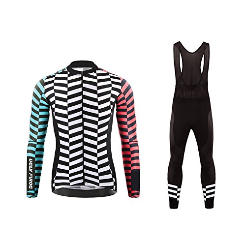 Uglyfrog Radfahren Kleidung Thermo KTM Winter Herren Set Thermo Anzüge Warm halten Langarm-Radsport-Trikot+Lange Lätzchen Dicht with Gel Pad Breathable Classic