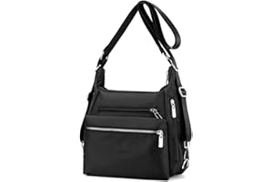 YANAIER Rucksack Tasche Damen 3 in 1 Handtasche Schultertasche Stilvolle Multifunktionale Umhängetaschen für Reise Outdoor Alltag Schule Einkauf Schwarz