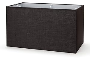 ORION LIGHTSTYLE Abat-jour rectangulaire en tissu pour lampe de table, lampadaire, E27 (40 x 22 x 24 cm, noir)