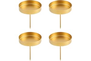 Sprinlot 6cm Portavelas de Adviento, Candelabro para Corona Navidad, Portavelas de Corona de Adviento, Porta Velas Candelero de Metal del Estilo Retro, para DIY Corona Decoración de Mesa