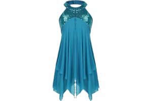 iiniim Robe De Danse Paillettes Robe De Soirée Bal Princesse Enfant Fille Justaucorps Gymnastique Leotard Robe De Ballet Jazz Moderne 4-16 Ans
