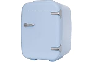 Flamingueo Mini Frigo - Petit Refrigerateur 4L, 12V/220V, Fonction Chaud et Froid, Mini Frigo de Chambre