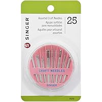Singer varios colores Craft agujas en compacto, 25-Count